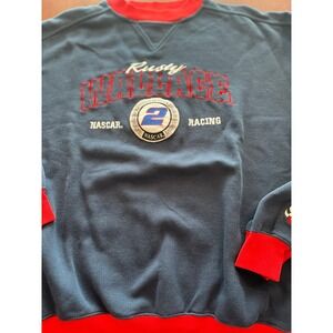 Rusty Wallace NASCAR Racing Sweatshirt‎ Adult XXL Blue Red Chase Authentics
